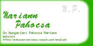 mariann pahocsa business card